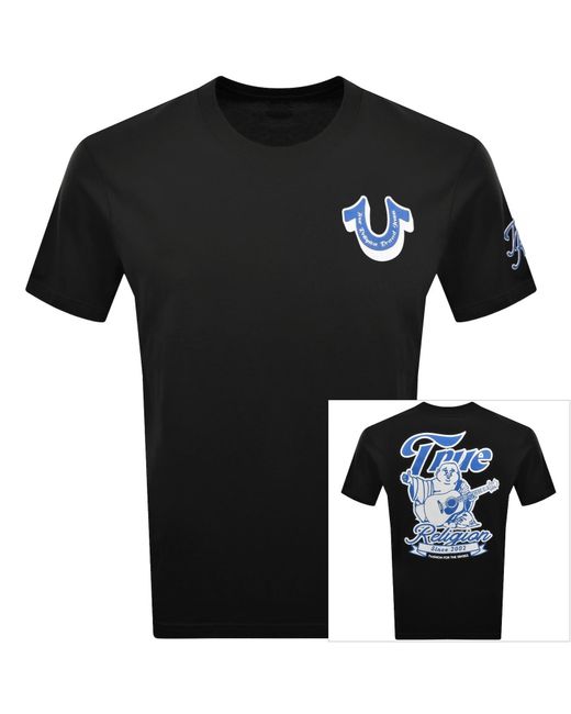 True Religion Black Super Logo T Shirt for men