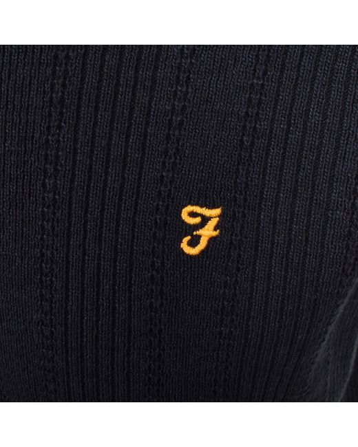 Farah Black Farah Woodford Knit Polo T Shirt True for men