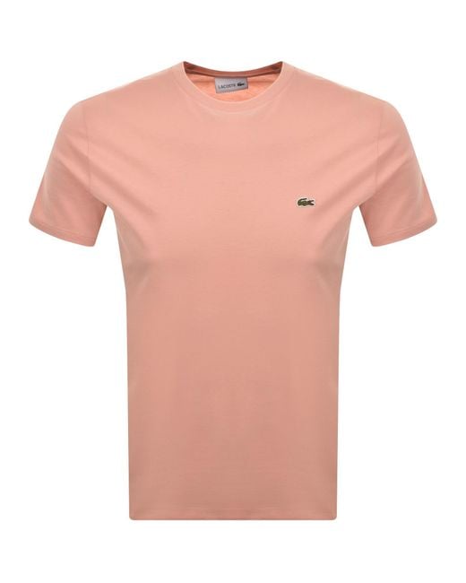 Lacoste Pink Crew Neck T Shirt for men