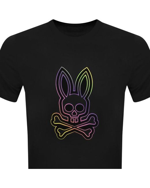 Psycho Bunny Black Flocking Logo T Shirt for men