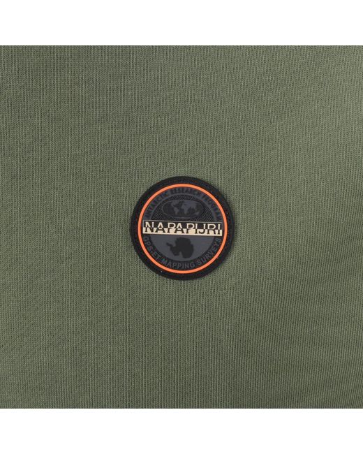 Napapijri Green B Badge Hoodie Tea Leaf for men
