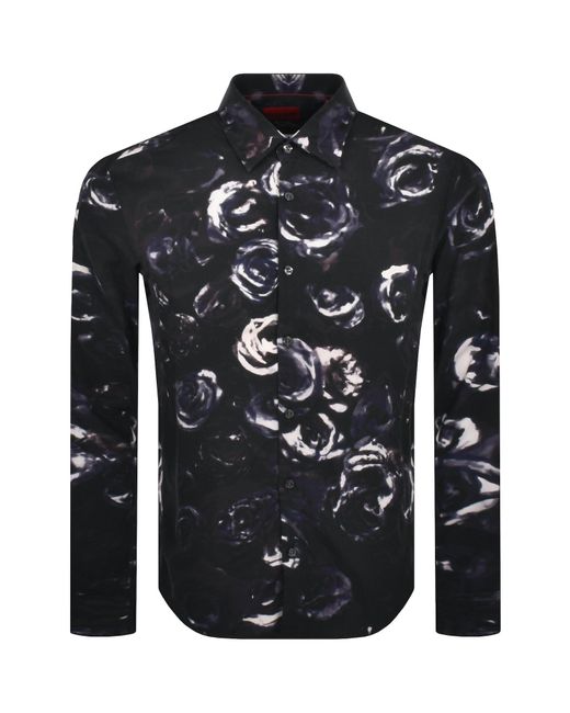 HUGO Blue Ermo Long Sleeve Shirt for men