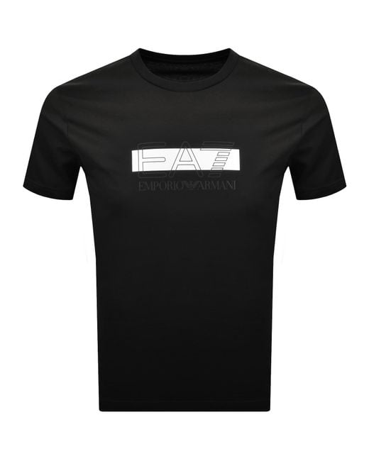 EA7 Black Emporio Armani Logo T Shirt for men