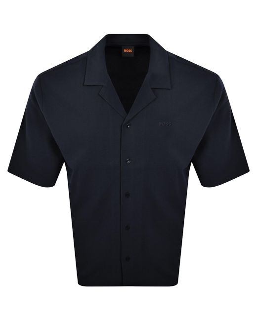 Boss Blue Boss Waffle Oversized Shirt for men