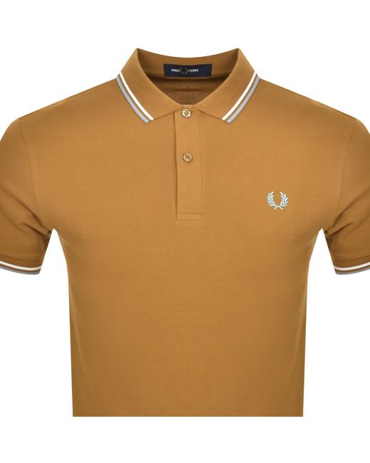 Fred Perry Brown Twin Tipped Polo T Shirt for men