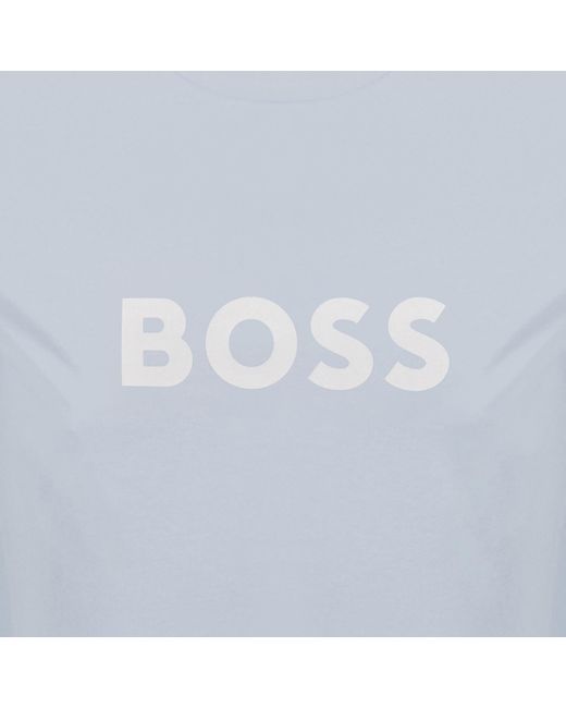 BOSS BUSINESS Blue Boss Beachwear Logo T Shirt for men