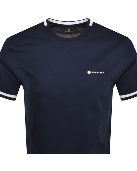 Belstaff Blue Short Sleeve Logo T Shirt for men