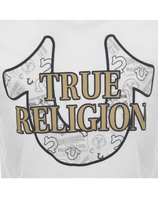 True Religion Gray Logo T Shirt Optic for men