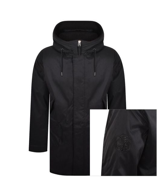 Pretty Green Black Portland Parka Jacket for men