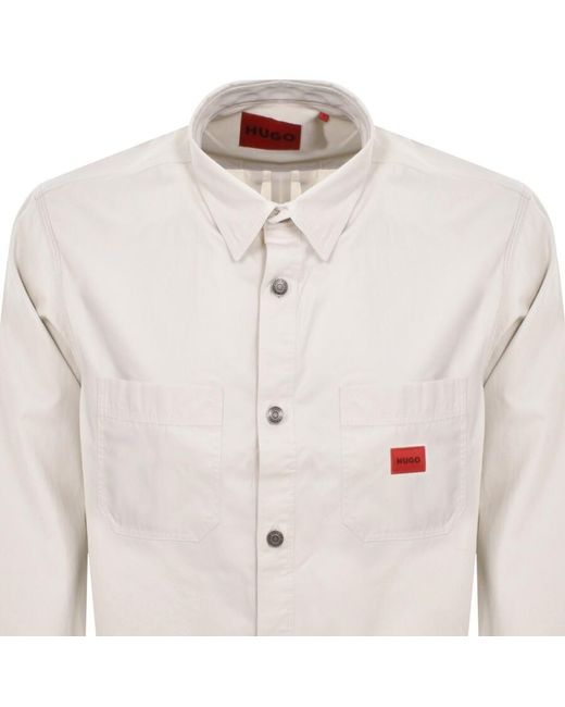HUGO White Erato Overshirt Jacket for men