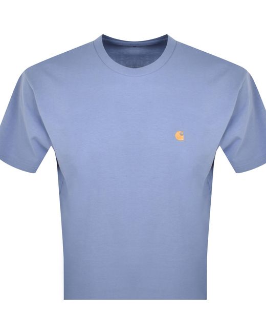 Carhartt Blue Chase Short Sleeved T Shirt for men