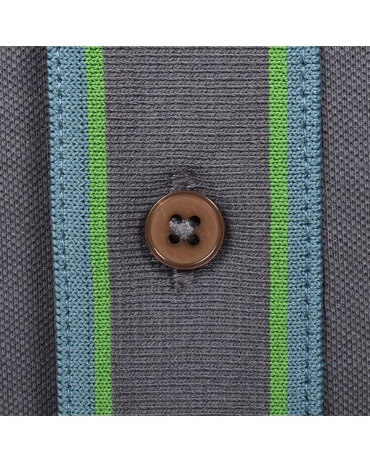 Paul Smith Gray Button Front Polo T Shirt for men