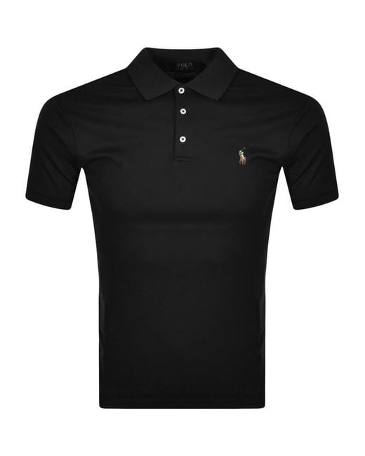 Ralph Lauren Black Slim Fit Polo T Shirt for men