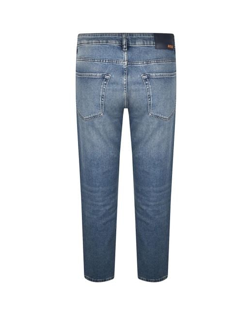 Boss Blue Boss Maine Regular Fit Mid Wash Jeans for men