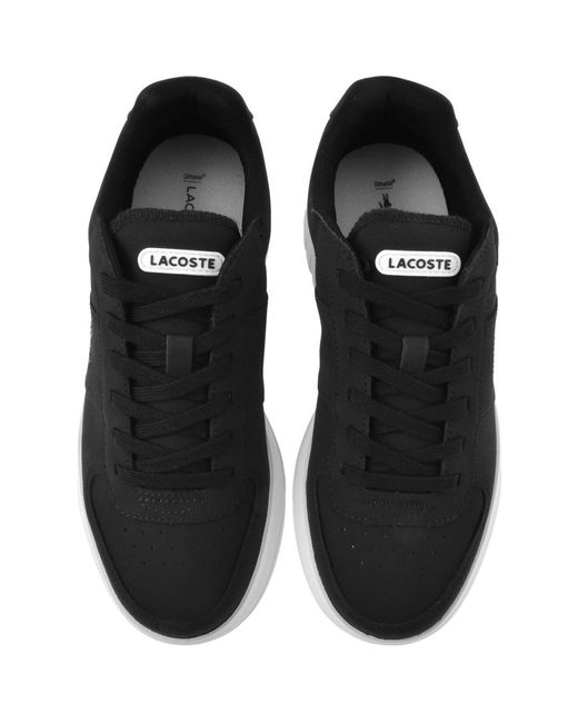 lacoste black leather