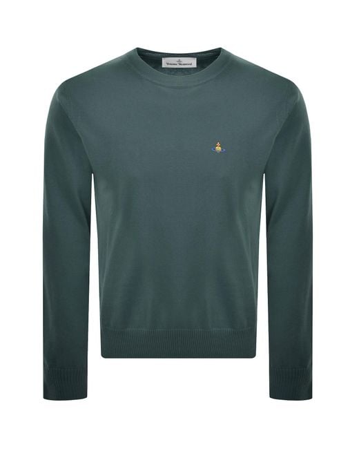 Vivienne Westwood Green Alex Round Neck Jumper for men