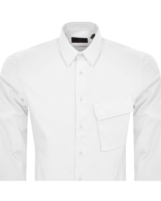 Belstaff White Scale Long Sleeved Shirt for men