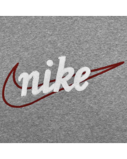 Nike Gray Club Brushed Hoodie for men