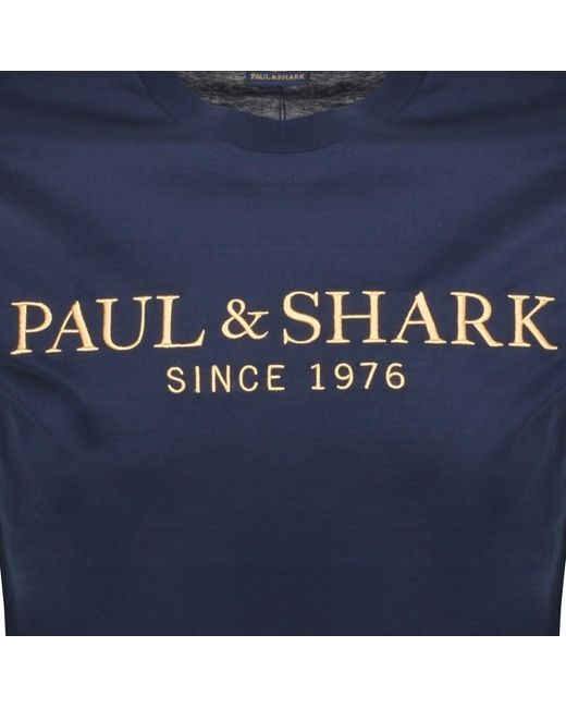 Paul & Shark Blue Paul And Shark Short Sleeved Logo T Shirt for men