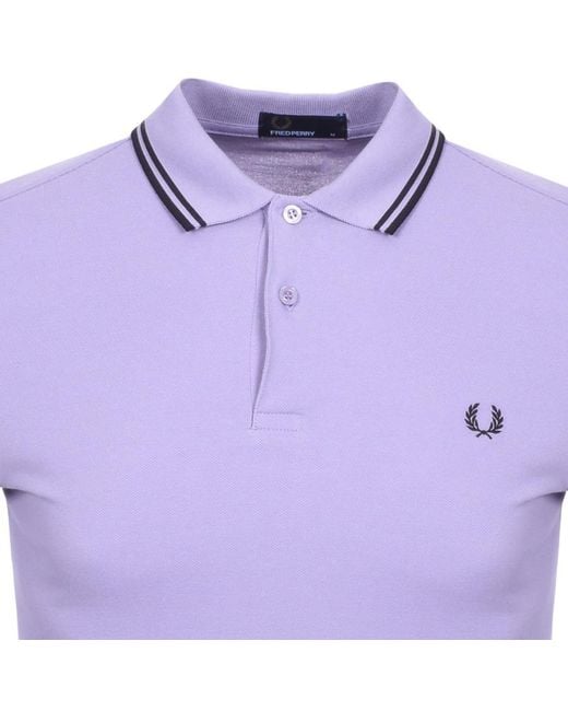 Fred Perry Purple Twin Tipped Polo T Shirt Lilac for men