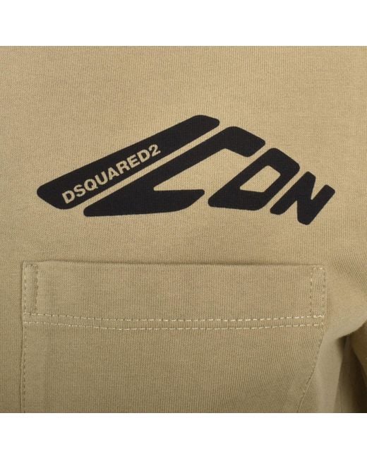 DSquared² Natural Loose Fit Pocket T Shirt for men