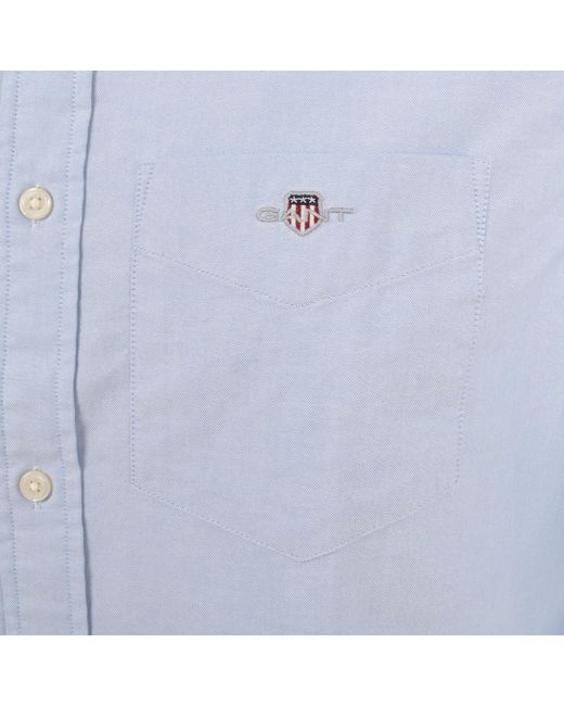 Gant Blue Oxford Long Sleeved Shirt for men