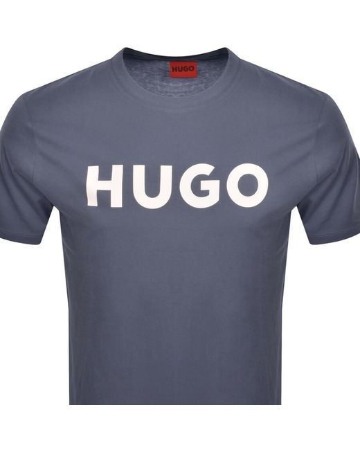 HUGO Blue Dulivio Crew Neck T Shirt for men