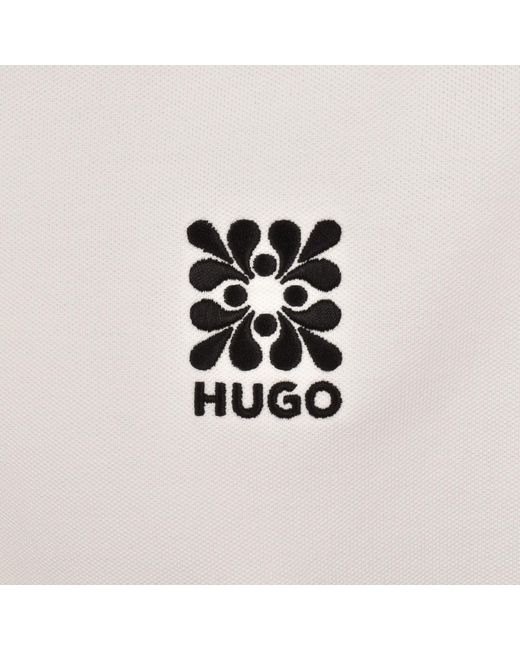 HUGO White Dasillo Polo Shirt for men