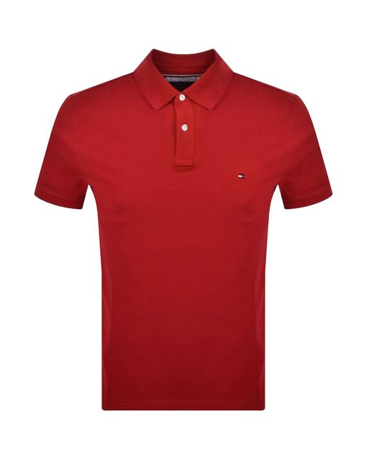 Tommy Hilfiger Red Short Sleeved Polo for men