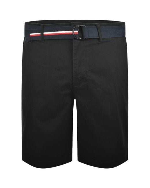 Tommy Hilfiger Black Denton 9.5 Inch Twill Shorts for men