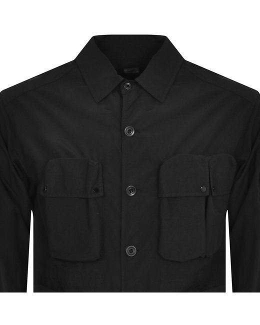 C P Company Black Cp Company Gabardine Utility Overshirt for men