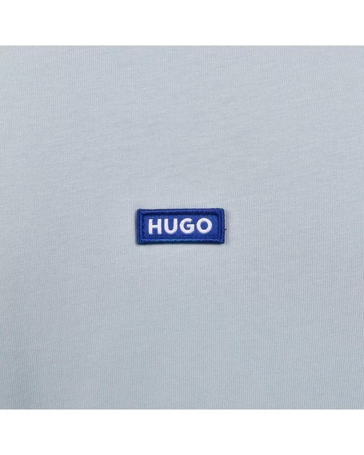 HUGO Blue Nieros Logo T Shirt Open for men