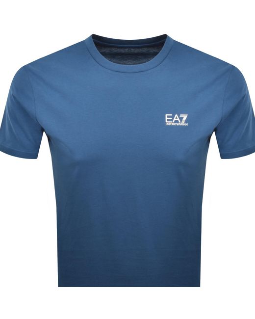 EA7 Blue Emporio Armani Logo T Shirt Dark for men