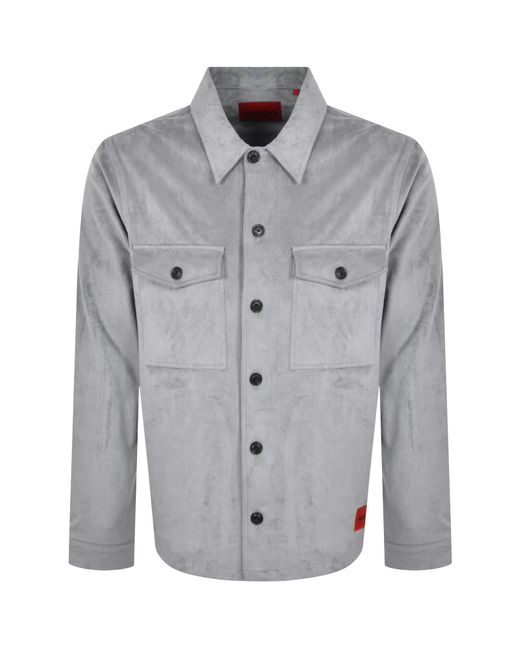 HUGO Gray Erato Overshirt Jacket for men