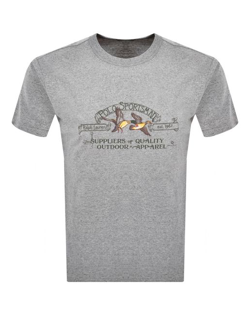 Ralph Lauren Gray Short Sleeve T Shirt Heather for men