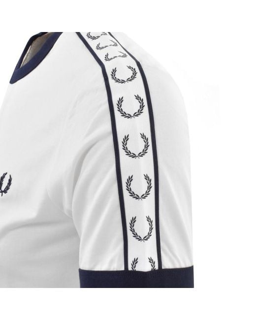 Fred Perry White Taped Ringer T-shirt M4620 Snow Xl for men