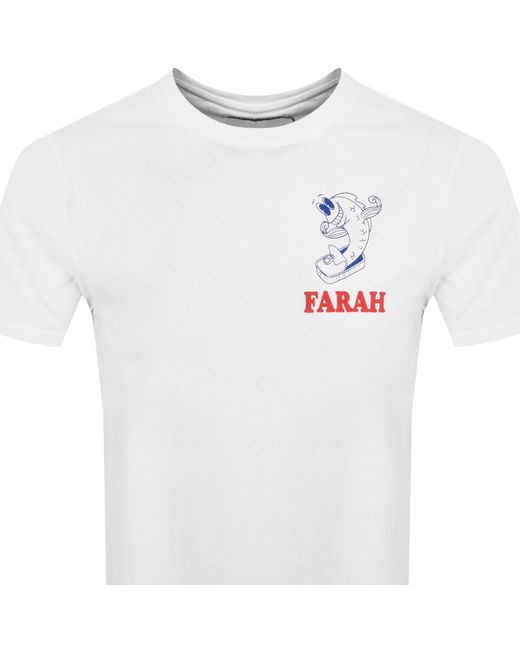 Farah White Wake Graphic T Shirt for men