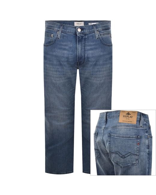 Replay Blue Aideen Straight Fit Jeans Medium for men