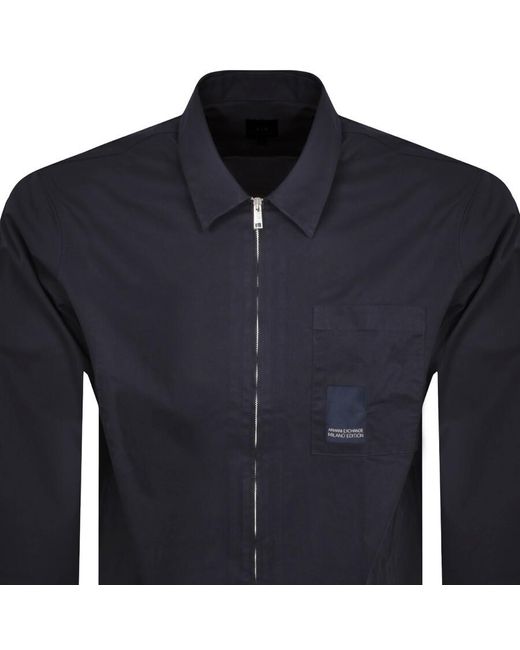 Armani Exchange Blue Long Sleeve Overshirt for men