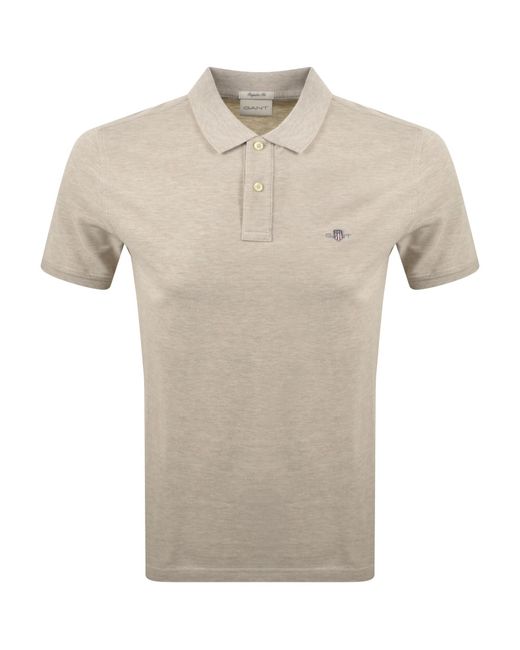 Gant Natural Regular Fit Shield Pique Polo T Shirt for men