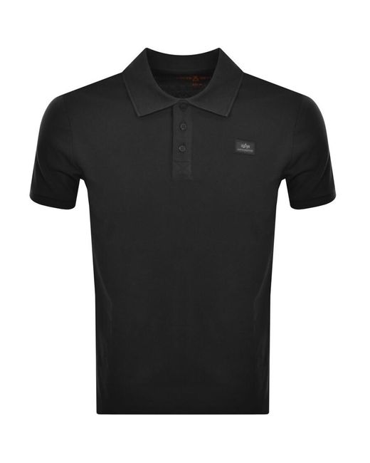 Alpha Industries Black X Fit Polo T Shirt for men