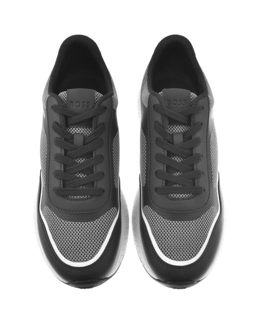 BOSS BUSINESS Gray Boss Titanium Runner Trainers for men