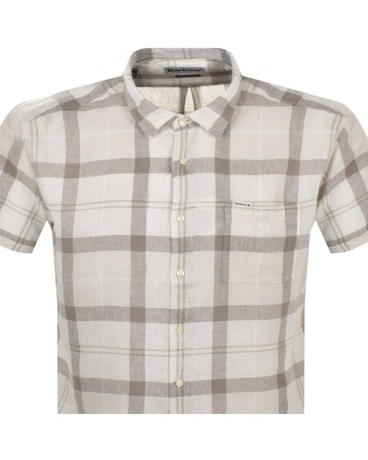 Barbour Gray Croft Short Sleeved Shirt for men