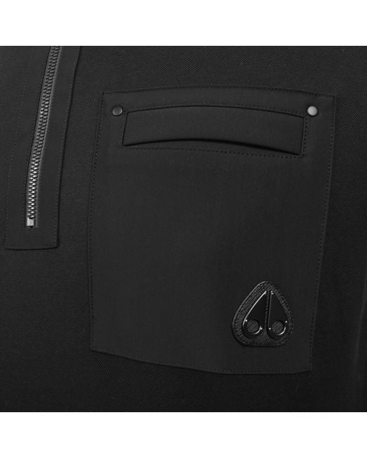 Moose Knuckles Black Dalon Polo T Shirt for men