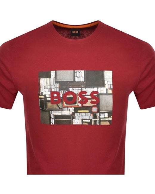 Boss Red Boss Teeheavyboss Logo T Shirt for men