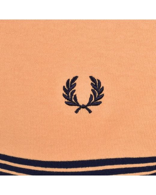 Fred Perry Blue Heavyweight Striped T Shirt for men