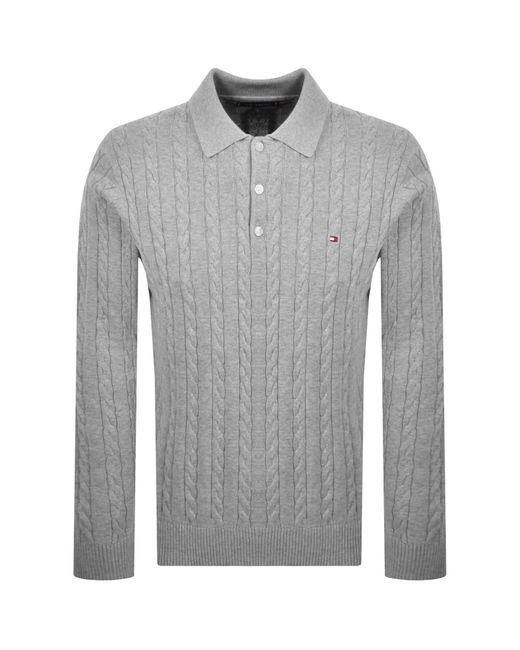 Tommy Hilfiger Gray Cable Knit Polo for men