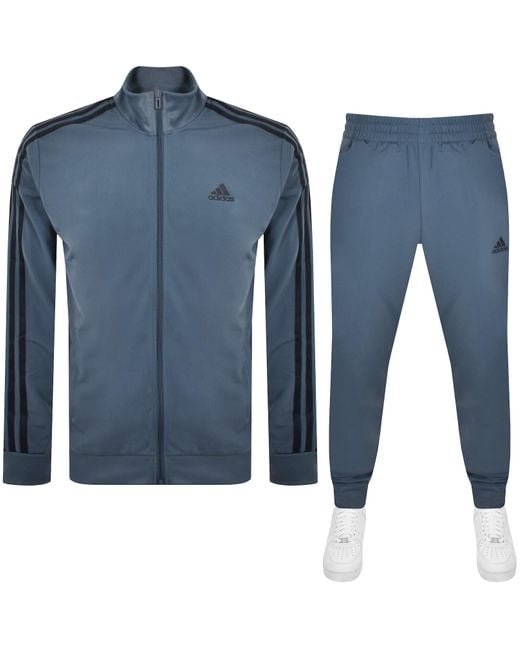 Adidas Originals Blue Adidas 3 Stripes Tracksuit for men