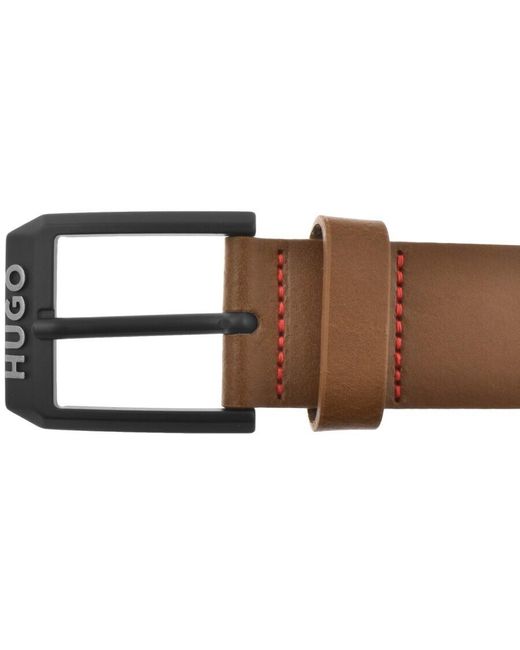 HUGO Brown Gelio Leather Belt for men