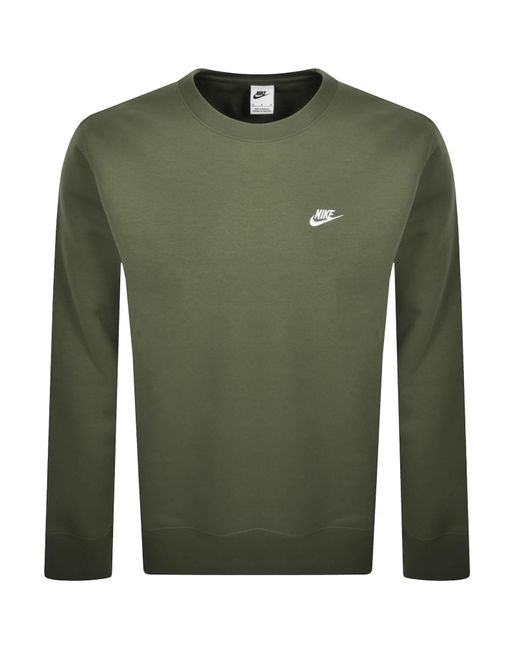 Nike Green Crew Neck Club Sweatshirt for men
